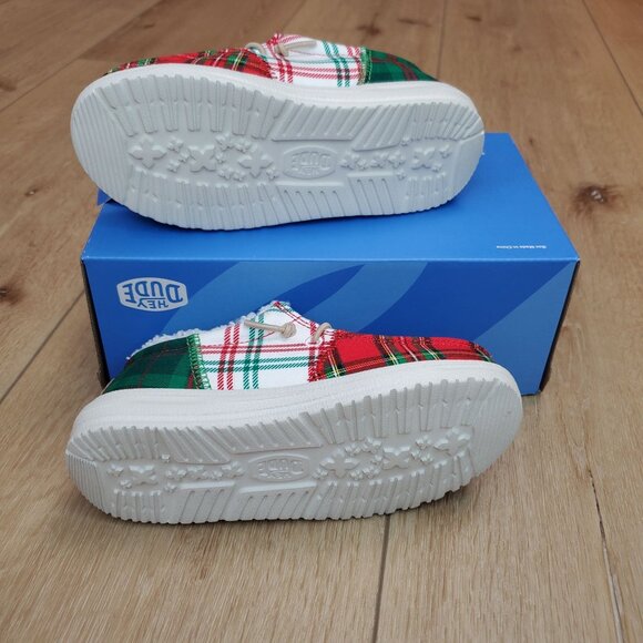 Hey Dude Wally Big Kids Tri Tartan Plaid Shoes New Fleece Lined Size c12/j2 - Picture 6 of 14